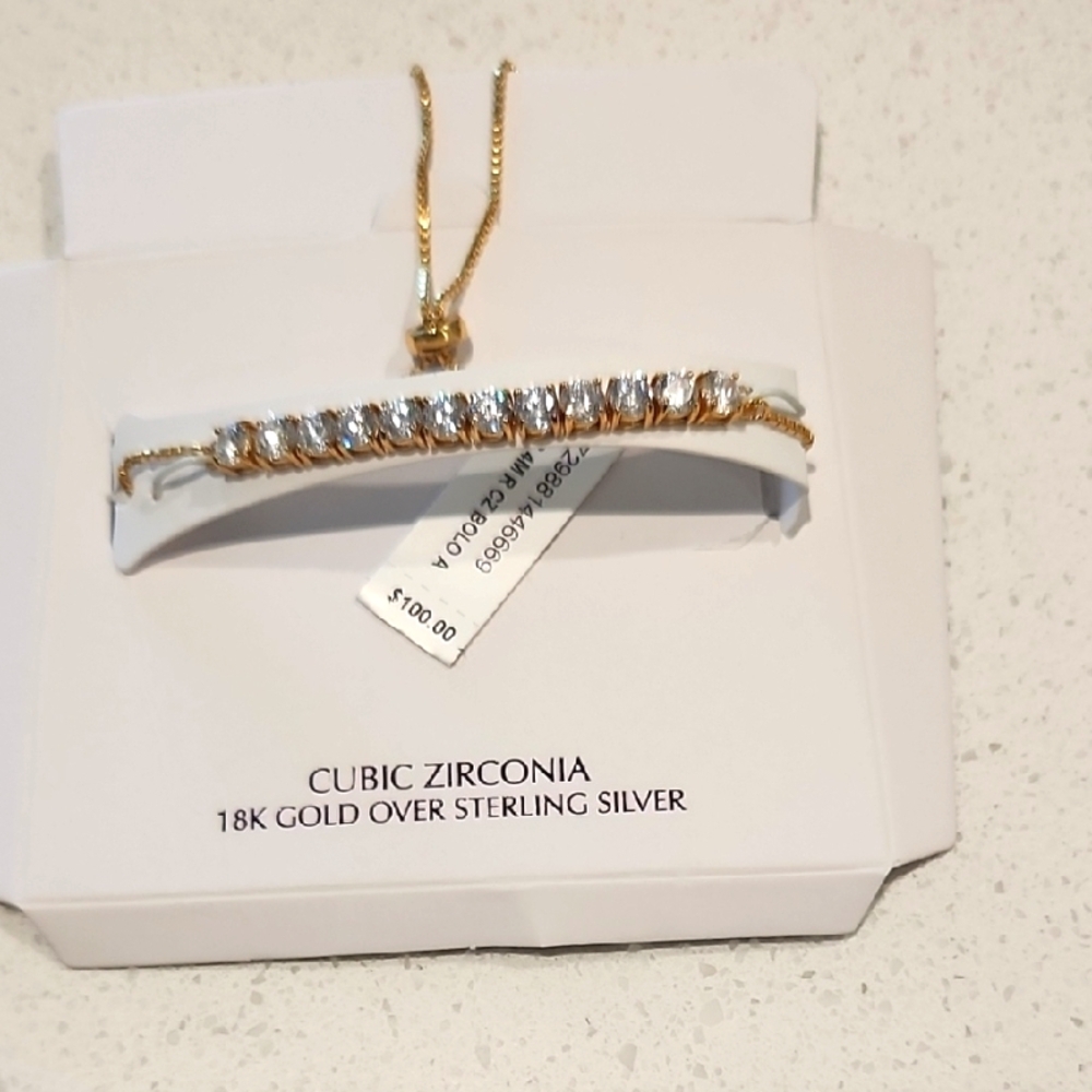 Cubic Zirconia Gold and Silver Bracelet